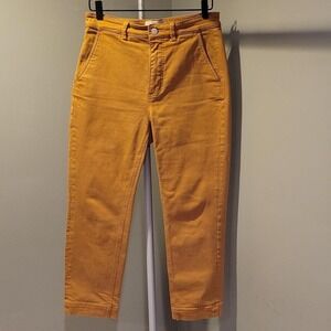Everlane Cropped Slim Regular Jeans Tapered Leg, Women's Size 8, Mustard Yellow